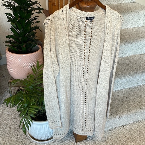 Ivy Beau Boho Crochet Open Knit Maxi Cardigan - Picture 1 of 12